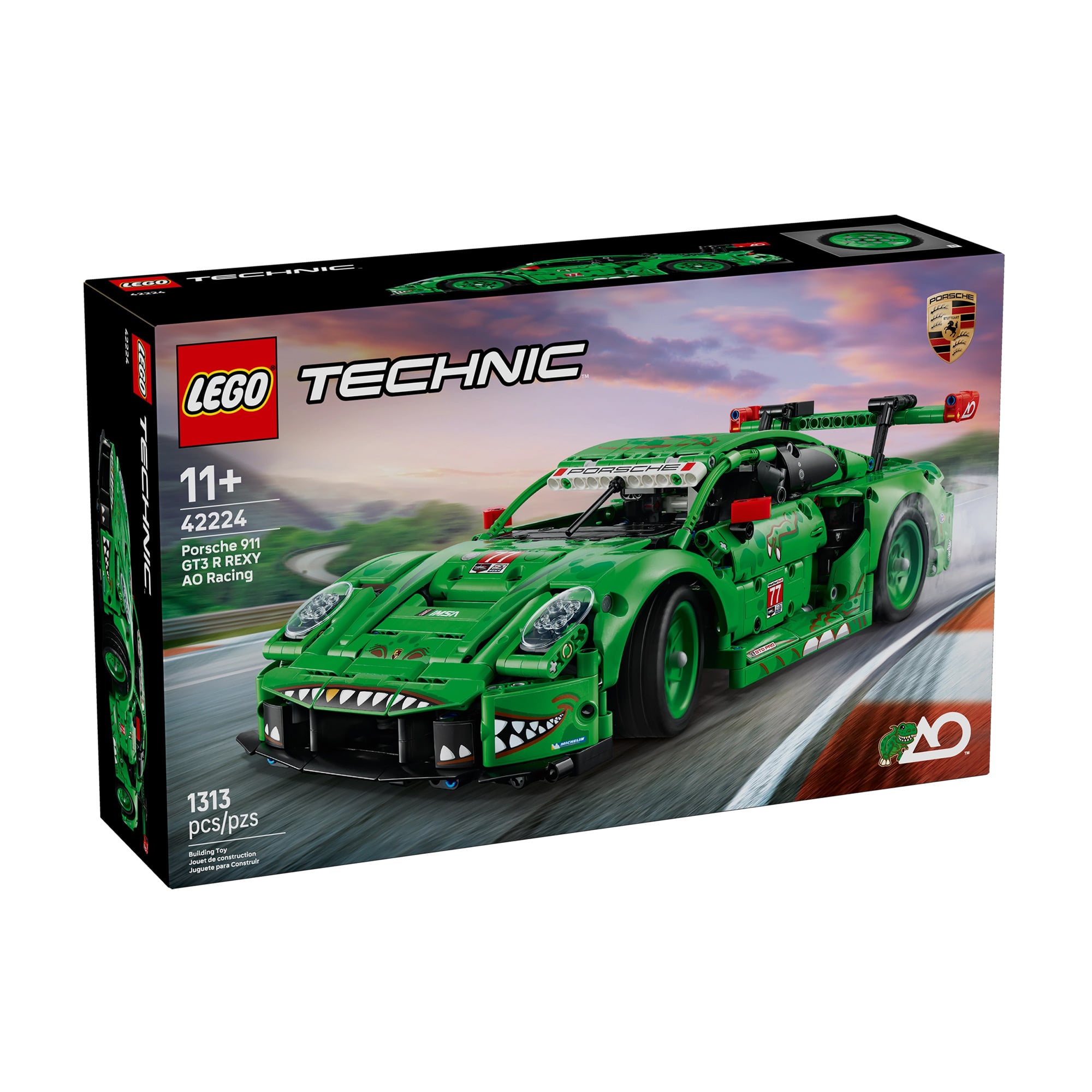 Конструктор LEGO Technic Автомобіль Porsche 911 GT3 R REXY AO Racing, 1313 деталей, від 11 років (42224)